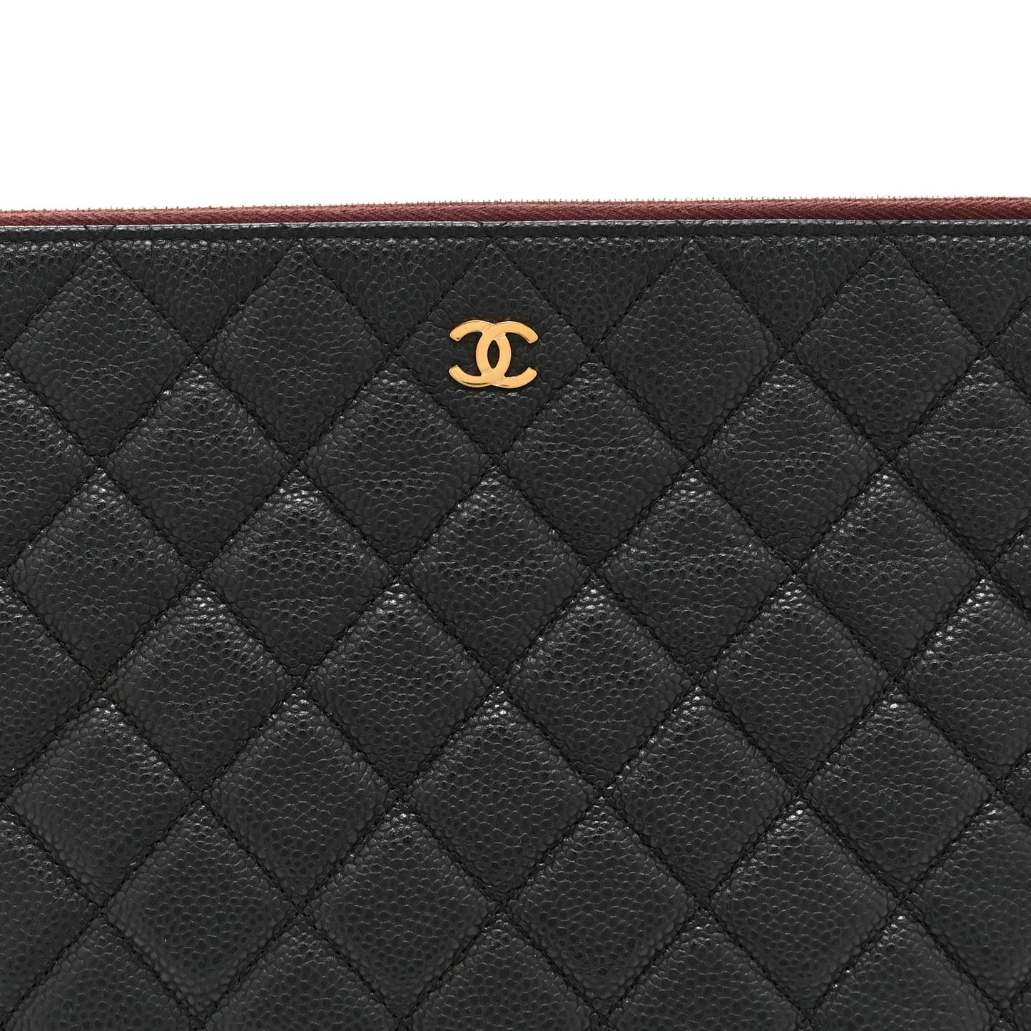 Caviar Quilted Large Cosmetic Case Black