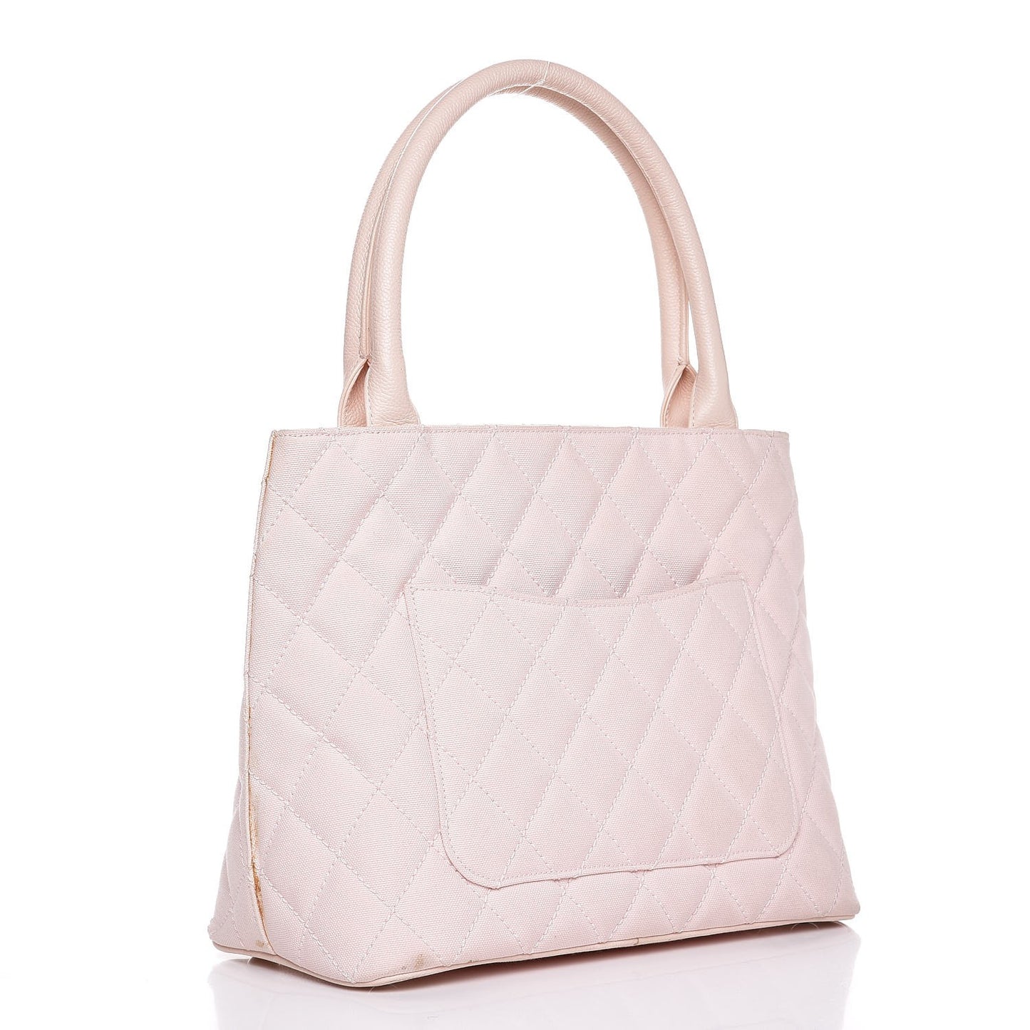 Canvas Caviar Tassel Tote Light Pink