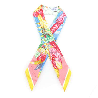 Hermes Silk La Danse Pacifique Twilly Vieux Rose Bleu Vert 1 of 3