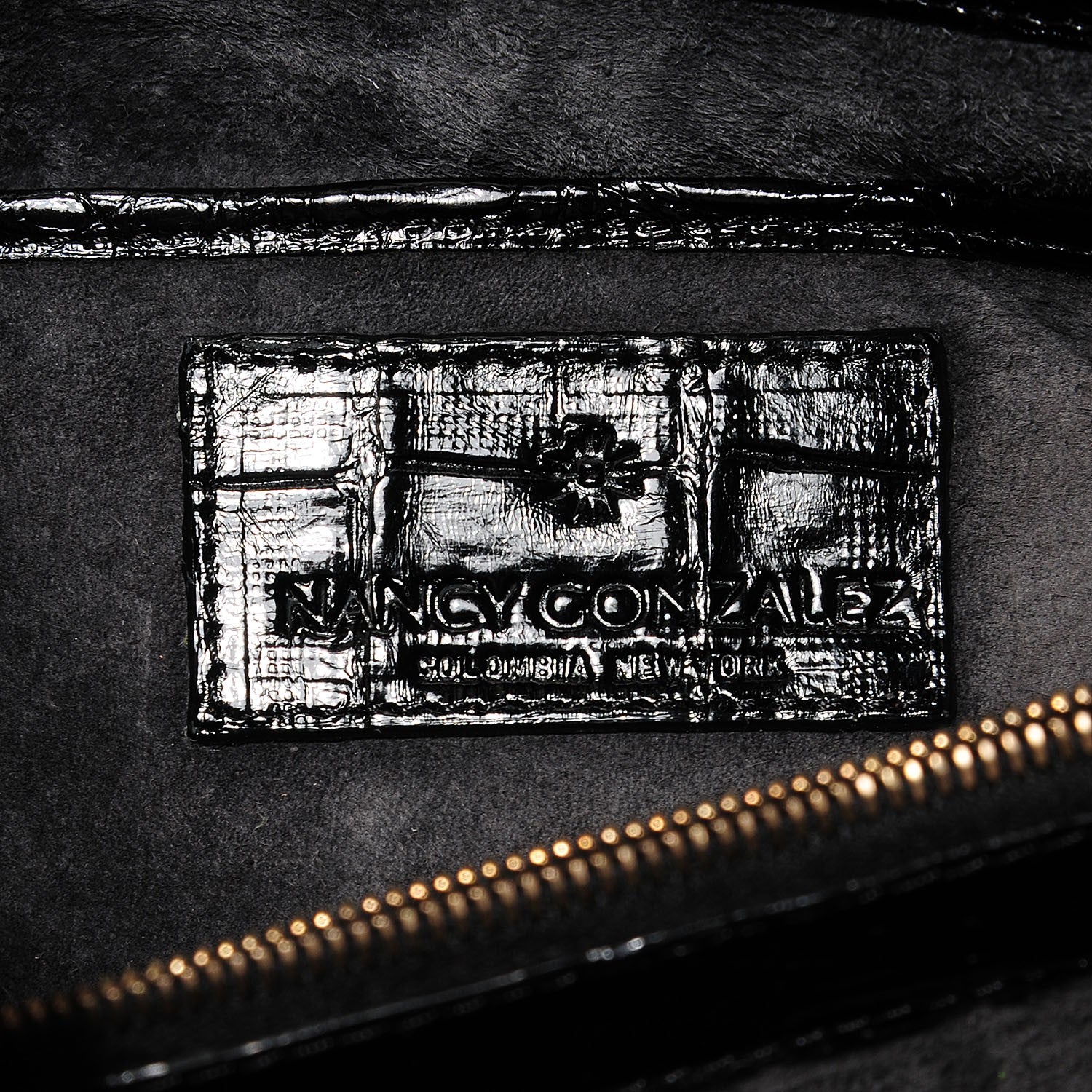 Nancy Gonzalez Glossy Crocodile Gotham Flap Clutch Black Shine 7 of 7