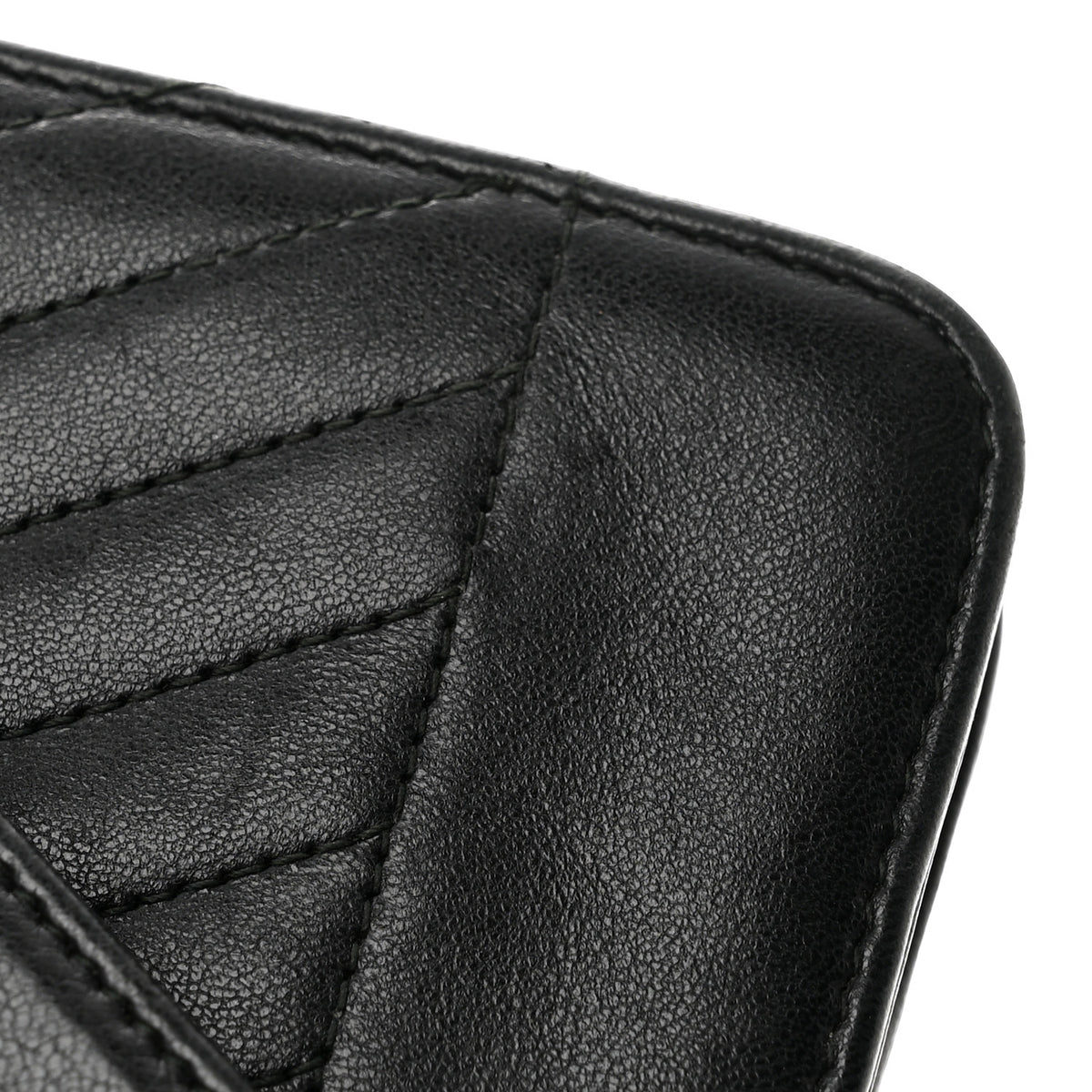 Chanel Lambskin Chevron Quilted Wallet On Chain WOC Black 12 of 13