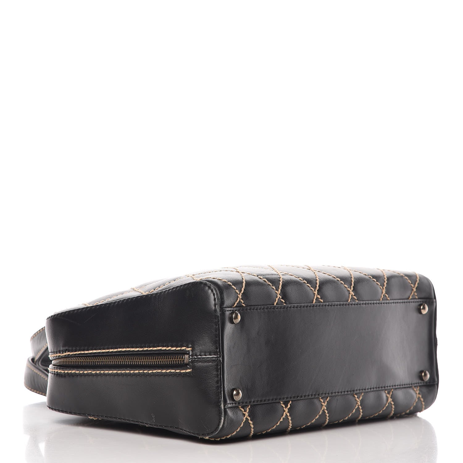 Chanel Calfskin Wild Stitch Top Handle Bag Black 4 of 16