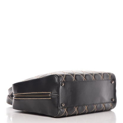 Chanel Calfskin Wild Stitch Top Handle Bag Black 4 of 16