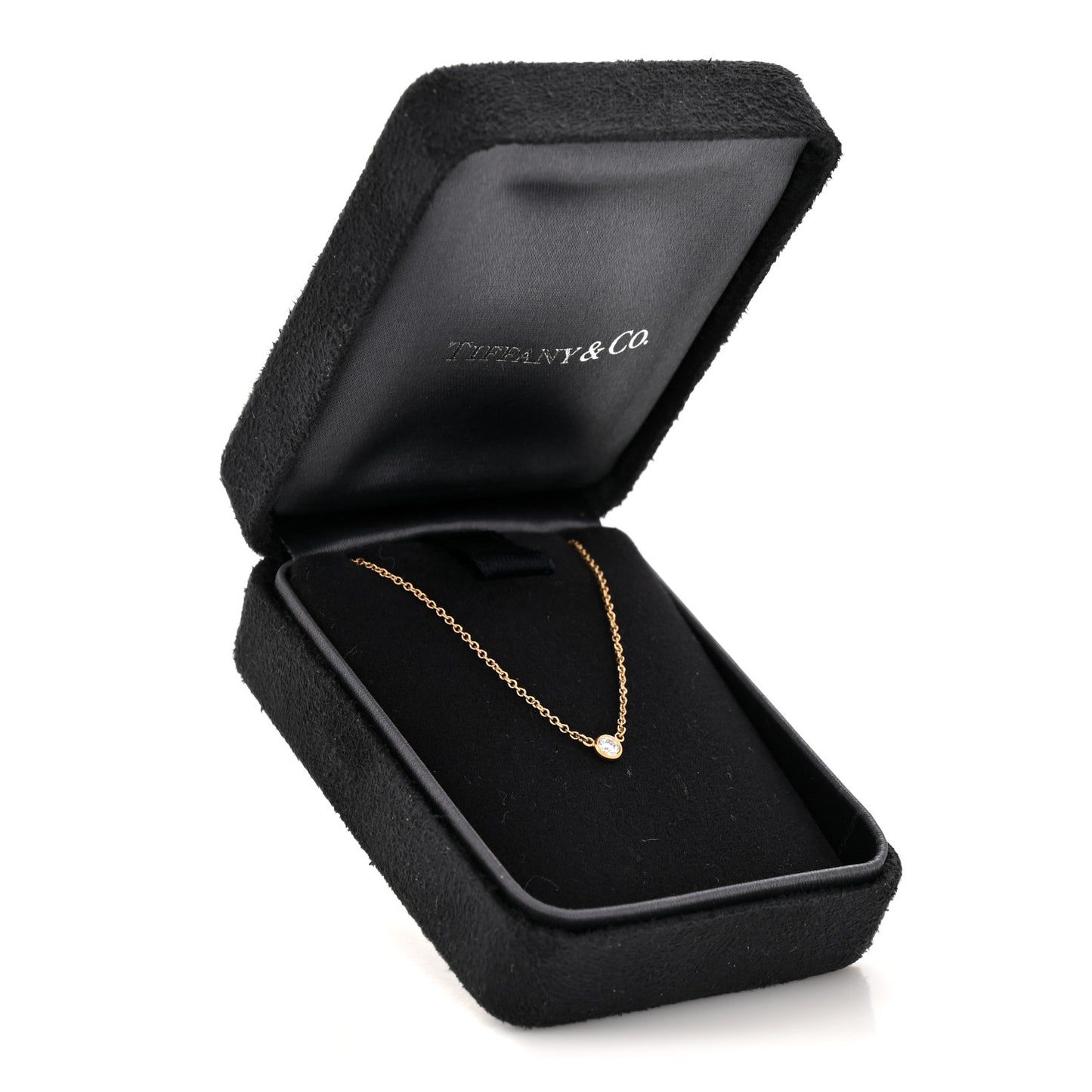 18K Yellow Gold Diamond .08ct Elsa Peretti Diamonds by the Yard Pendant Necklace