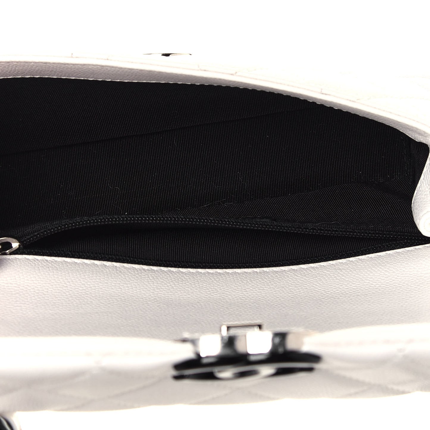 Caviar Quilted My Everything Small Flap White Black
