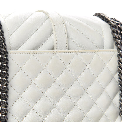 Saint Laurent Sheepskin Tri-Quilt Monogram Medium College Bag Dove White 10 of 14