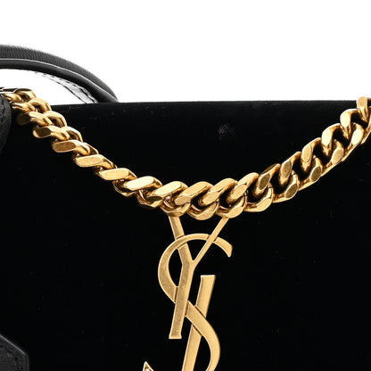 Saint Laurent Velvet Small Monogram Sunset Black 9 of 12