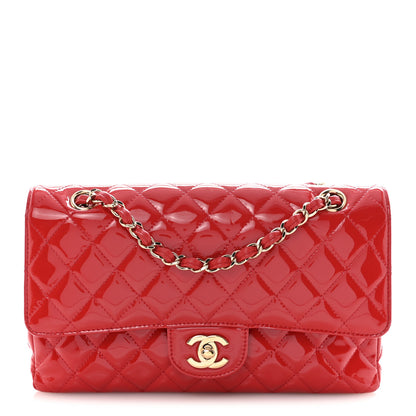 Chanel Patent Calfskin Quilted Medium Double Flap Red 1 of 10