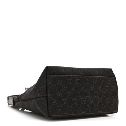 Gucci Denim Monogram Small Hobo Dark Brown 4 of 11