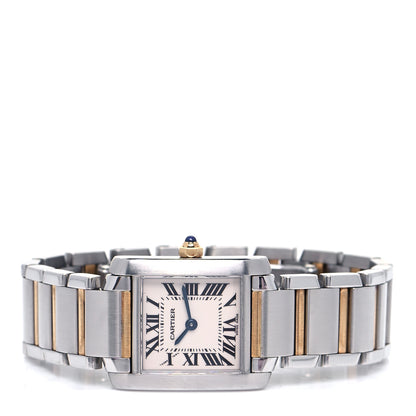 Cartier Stainless Steel 18K Yellow Gold 20mm Tank Francaise Quartz Watch 2 of 4