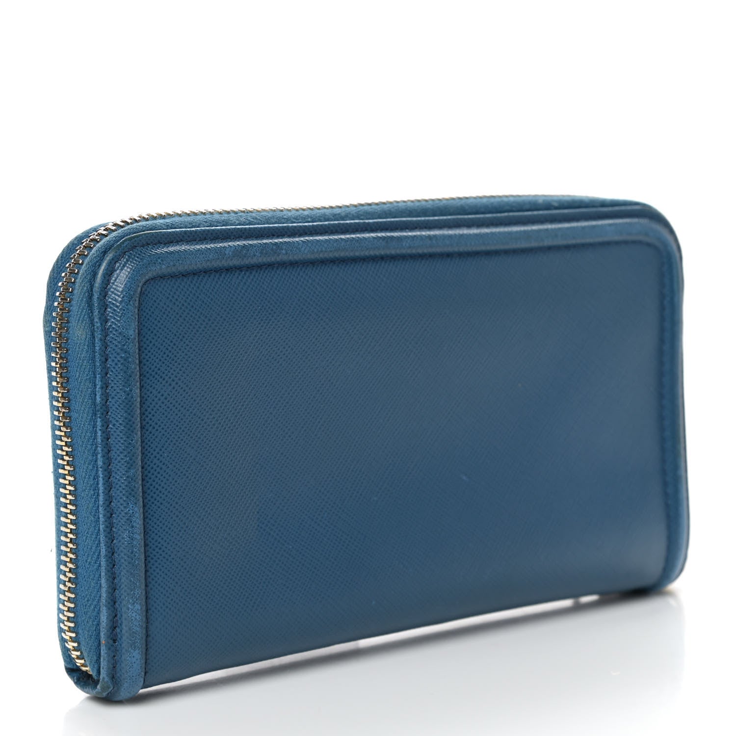 Prada Saffiano Zip Around Wallet Cobalto 3 of 11