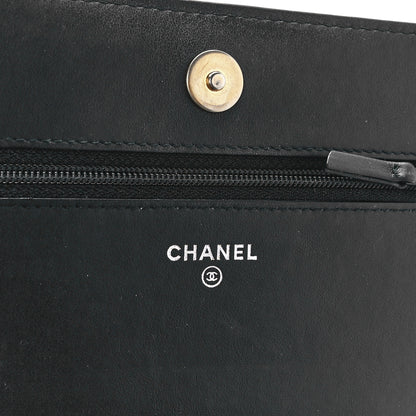 Chanel Aged Calfskin Quilted Gabrielle Wallet On Chain WOC Beige Black 6 of 12