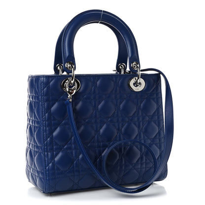 Christian Dior Lambskin Cannage Medium Lady Dior Blue 2 of 4