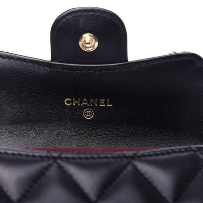 Chanel Lambskin Quilted Flap Card Holder Wallet Black 6 of 9