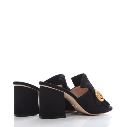 Gucci Kid Scamosciato GG Marmont Fringe 75mm Slide Sandals 36 Black 4 of 8