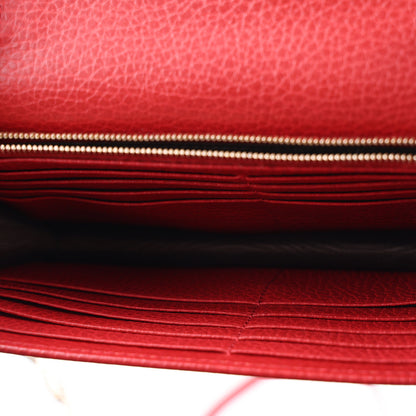 Gucci Dollar Calfskin Interlocking G Chain Wallet Red 5 of 9