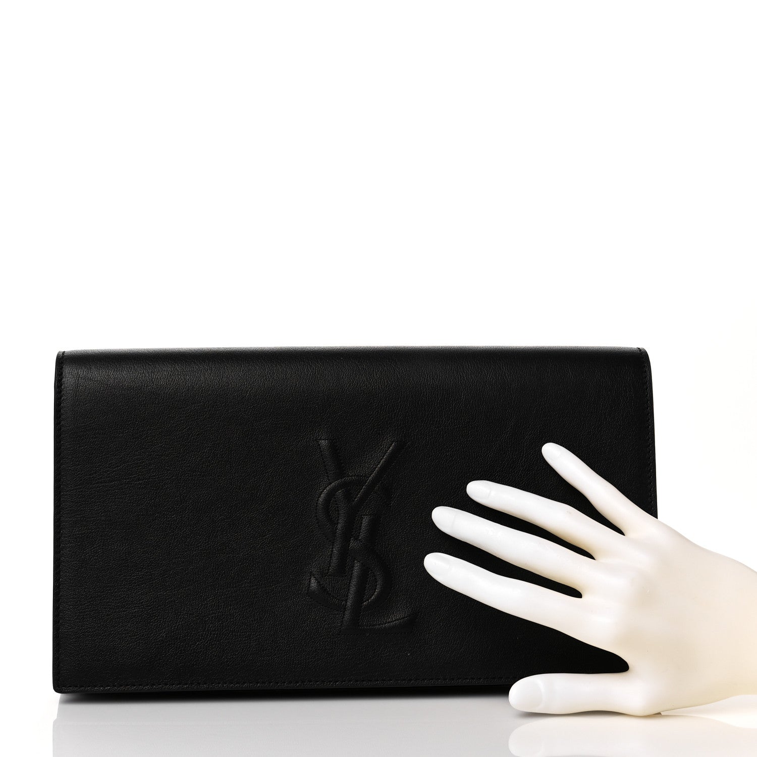 Saint Laurent Calfskin Monogram Large Belle De Jour Clutch Black 3 of 10