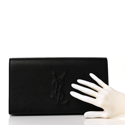 Saint Laurent Calfskin Monogram Large Belle De Jour Clutch Black 3 of 10