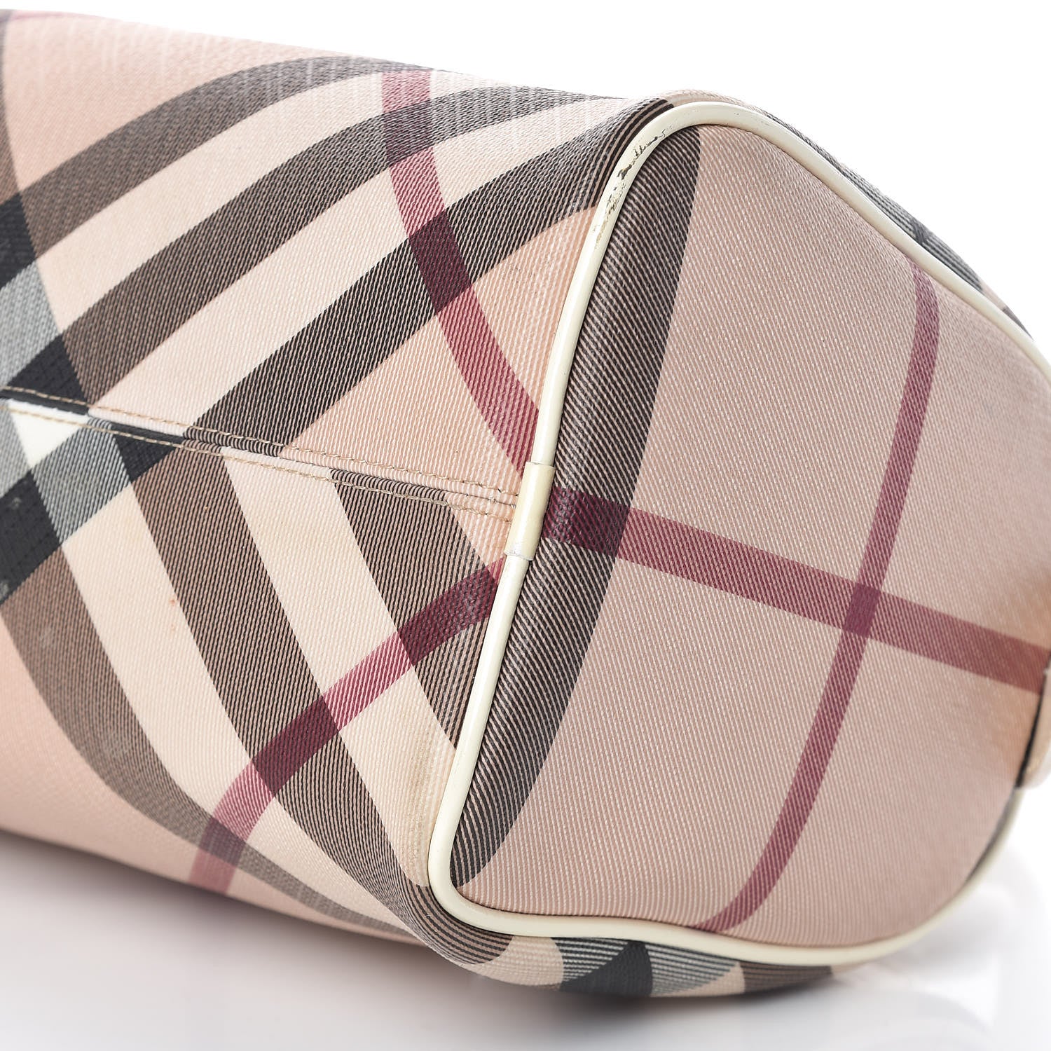 Burberry Supernova Check Patent Mini Chester Bowling Bag White 9 of 15