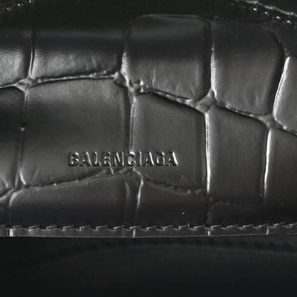 Balenciaga Semi Shiny Calfskin Crocodile Embossed Neo Classic Black Hardware Mini City Black 6 of 8