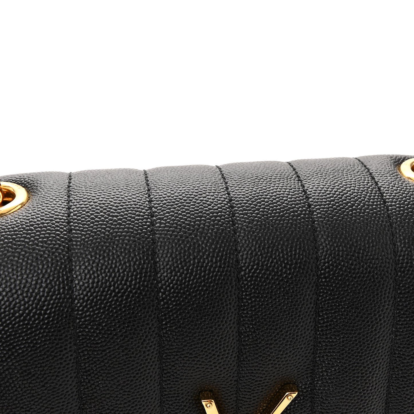 Grain De Poudre Matelasse Monogram Medium Vicky Chain Bag Black