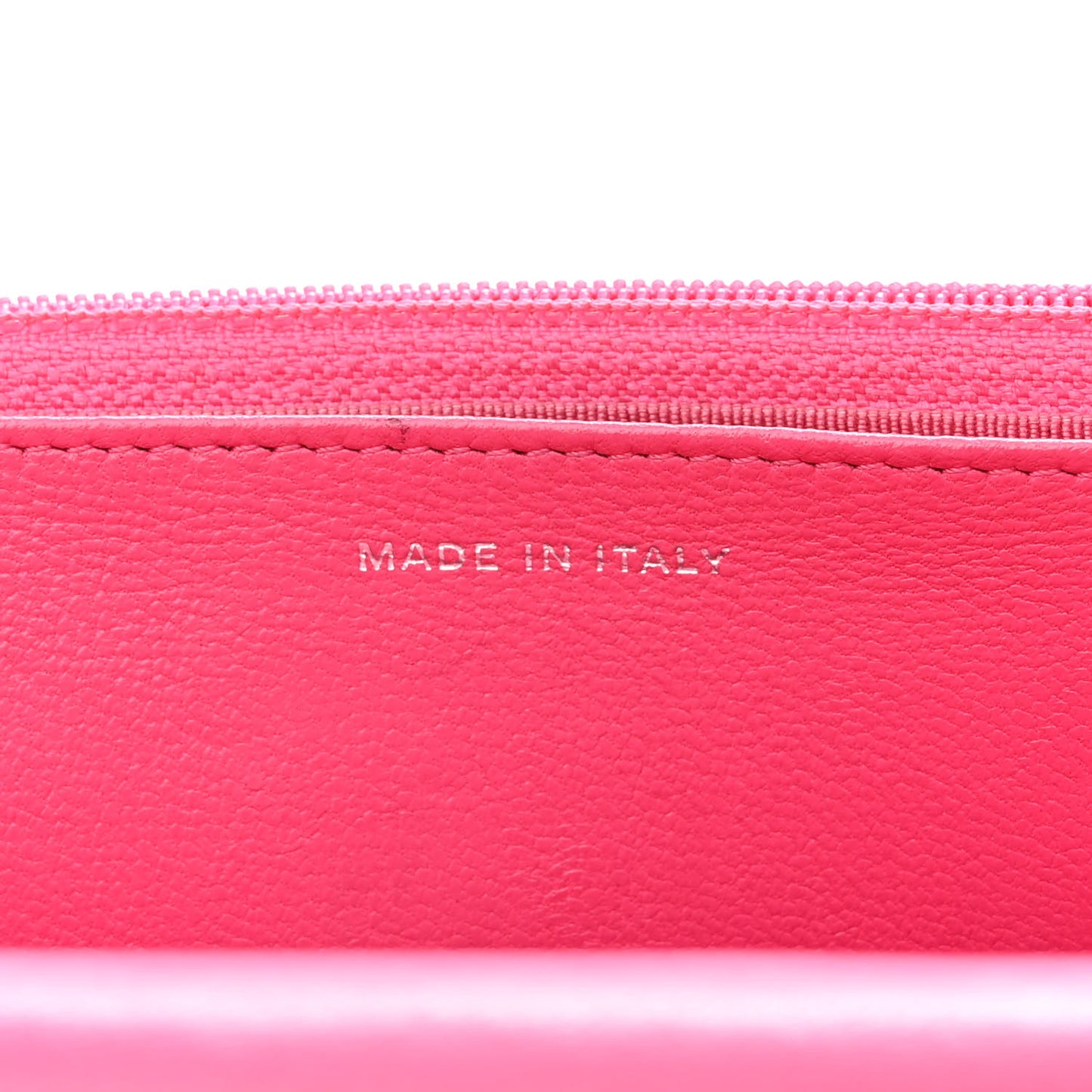 Lambskin Quilted Wallet On Chain WOC Dark Pink