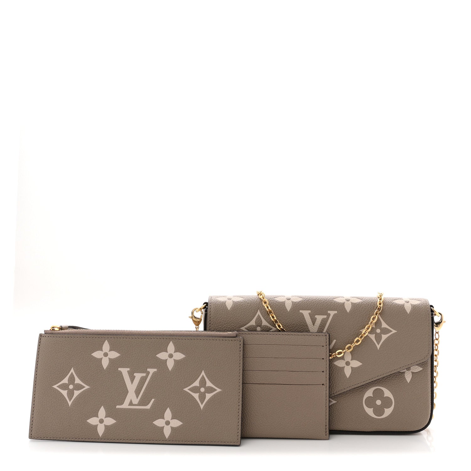 Louis Vuitton Empreinte Monogram Giant Felicie Pochette Tourterelle Creme 3 of 11