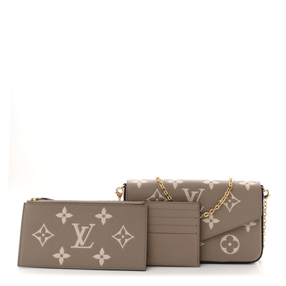 Louis Vuitton Empreinte Monogram Giant Felicie Pochette Tourterelle Creme 3 of 11