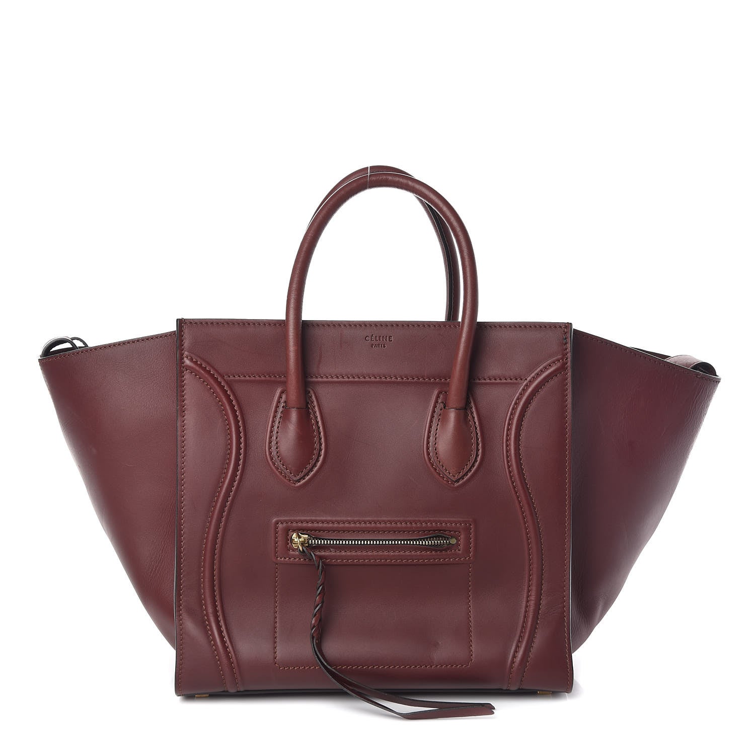 Celine Smooth Calfskin Medium Phantom Luggage Burgundy 1 of 12