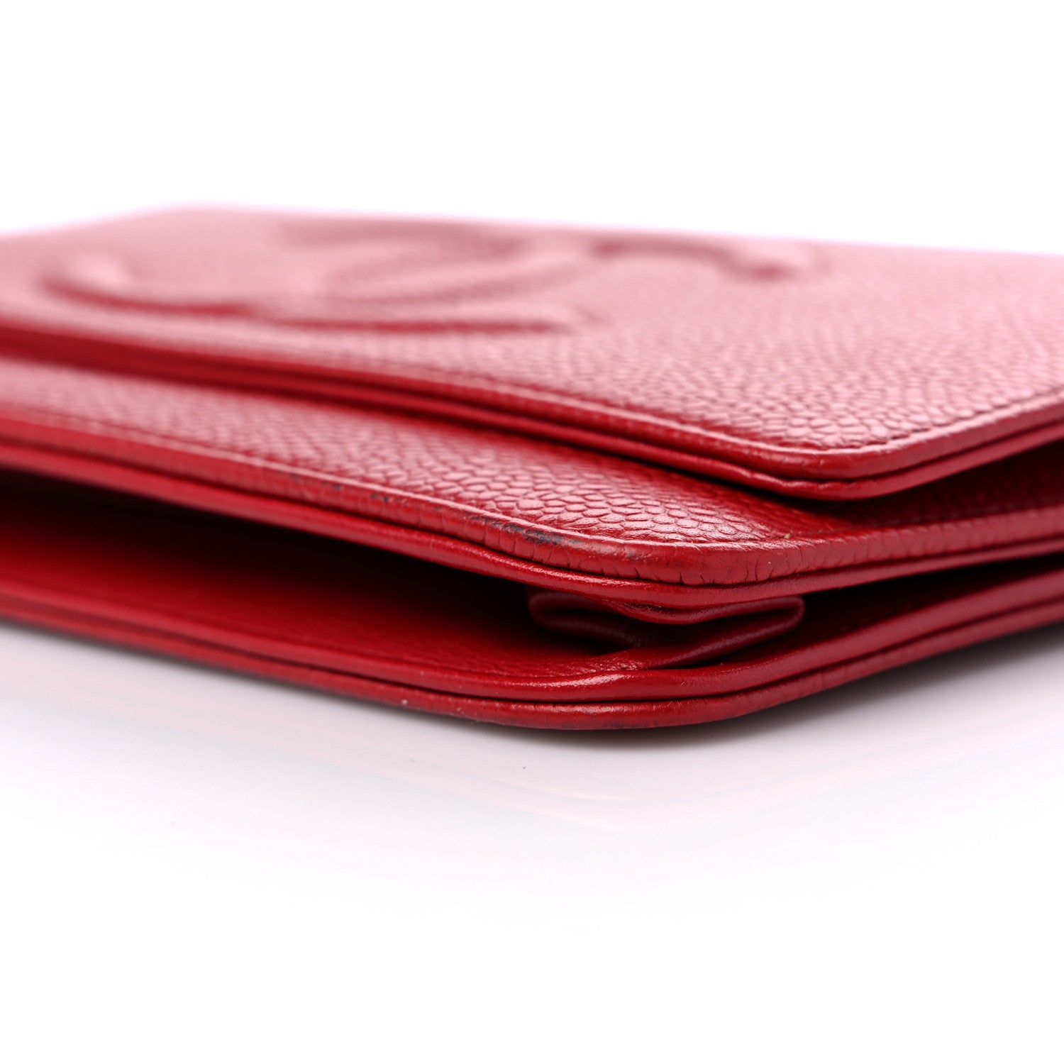 Chanel Caviar Timeless CC Wallet on Chain WOC Red 10 of 14