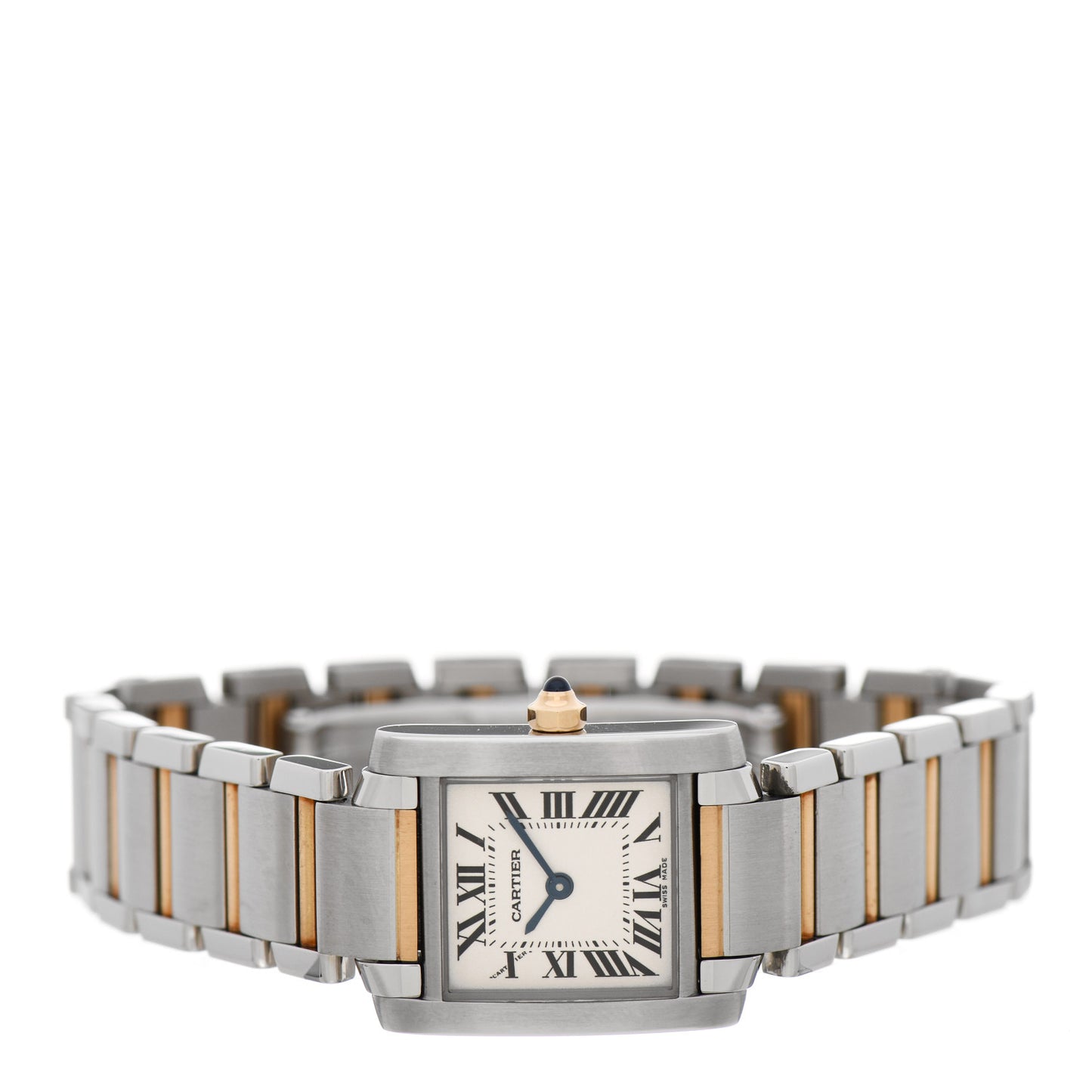 Stainless Steel 18K Yellow Gold 20mm Tank Francaise Quartz Watch