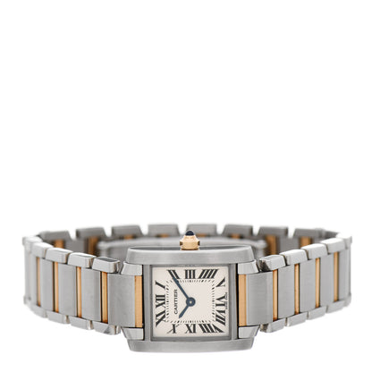 Cartier Stainless Steel 18K Yellow Gold 20mm Tank Francaise Quartz Watch 2 of 5