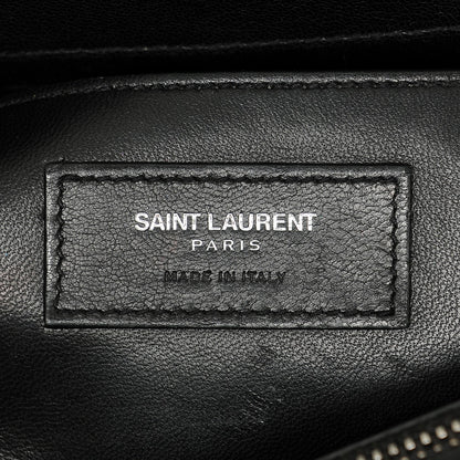 Saint Laurent Sheepskin Matelasse Chevron Monogram Large College Satchel Black 6 of 8