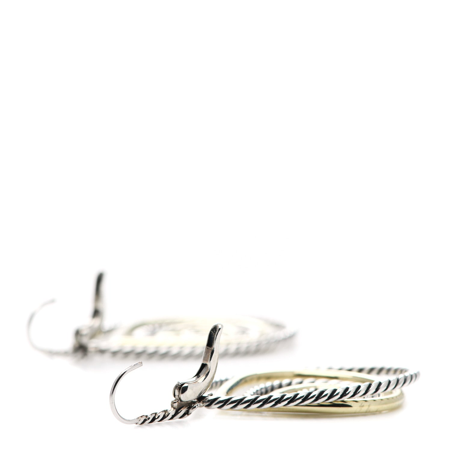 David Yurman Sterling Silver 14K Yellow Gold Mobile Drop Earrings 3 of 5