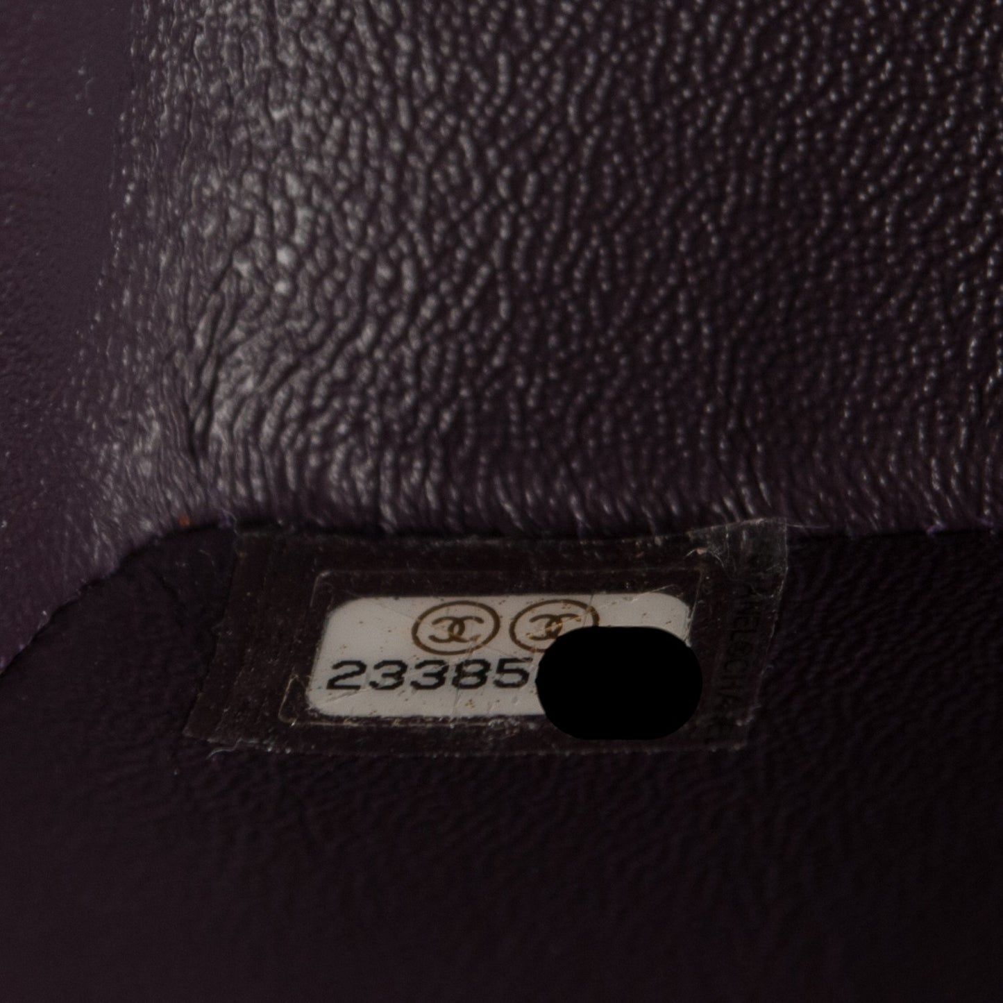 Washed Caviar Quilted Mini Rectangular Flap Dark Purple