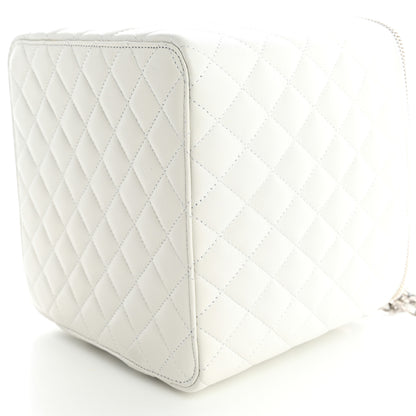 Chanel Lambskin Quilted Large Top Handle Jewelry Box With Chain White 11 of 18