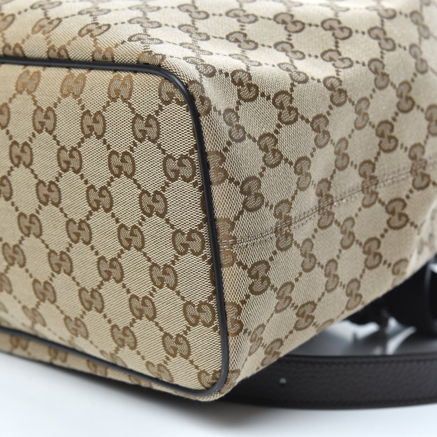 Monogram Dollar Calfskin O Drawstring Backpack Beige Ebony Testa di Moro Dark Chocolate