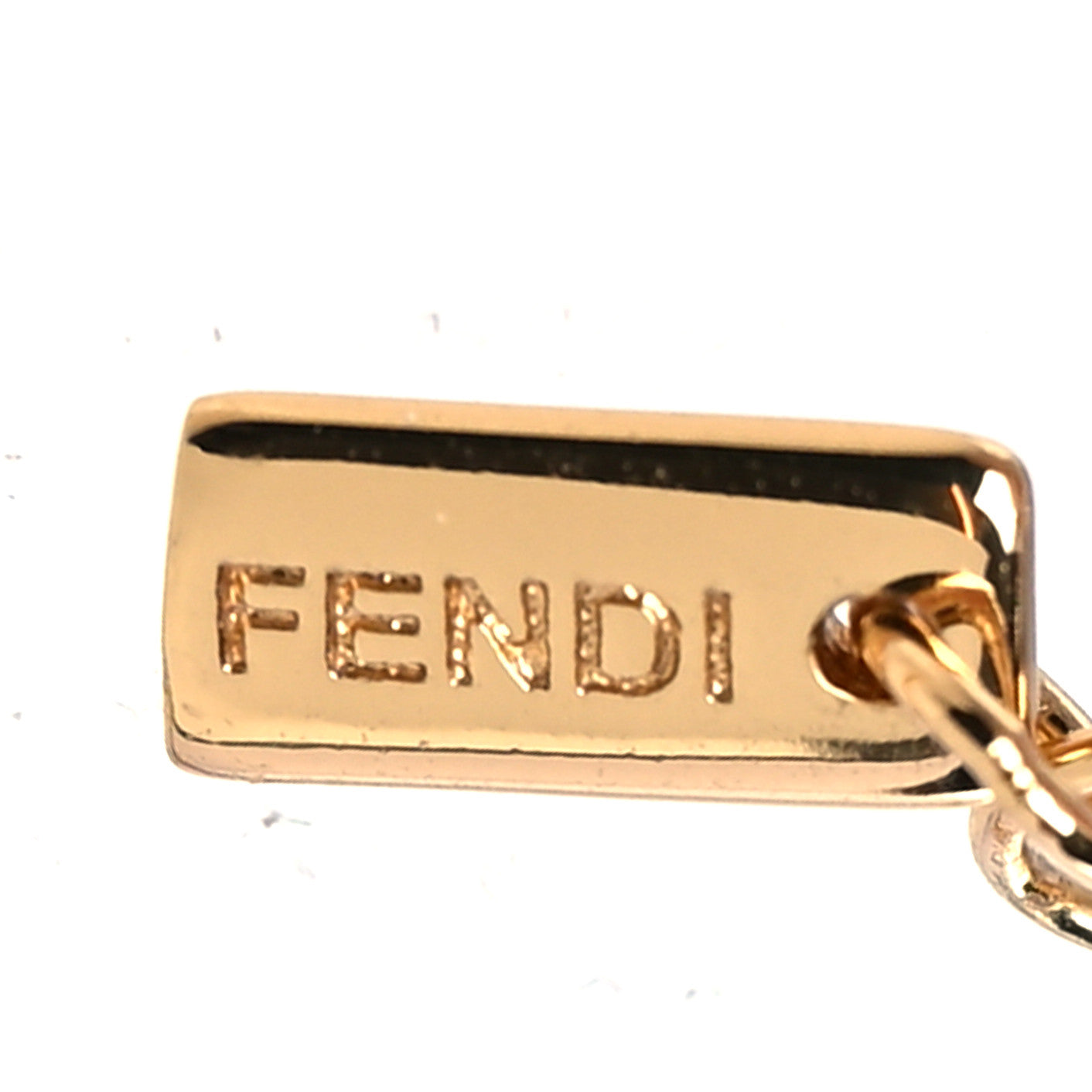 Fendi Metal Baguette Necklace Gold 5 of 5