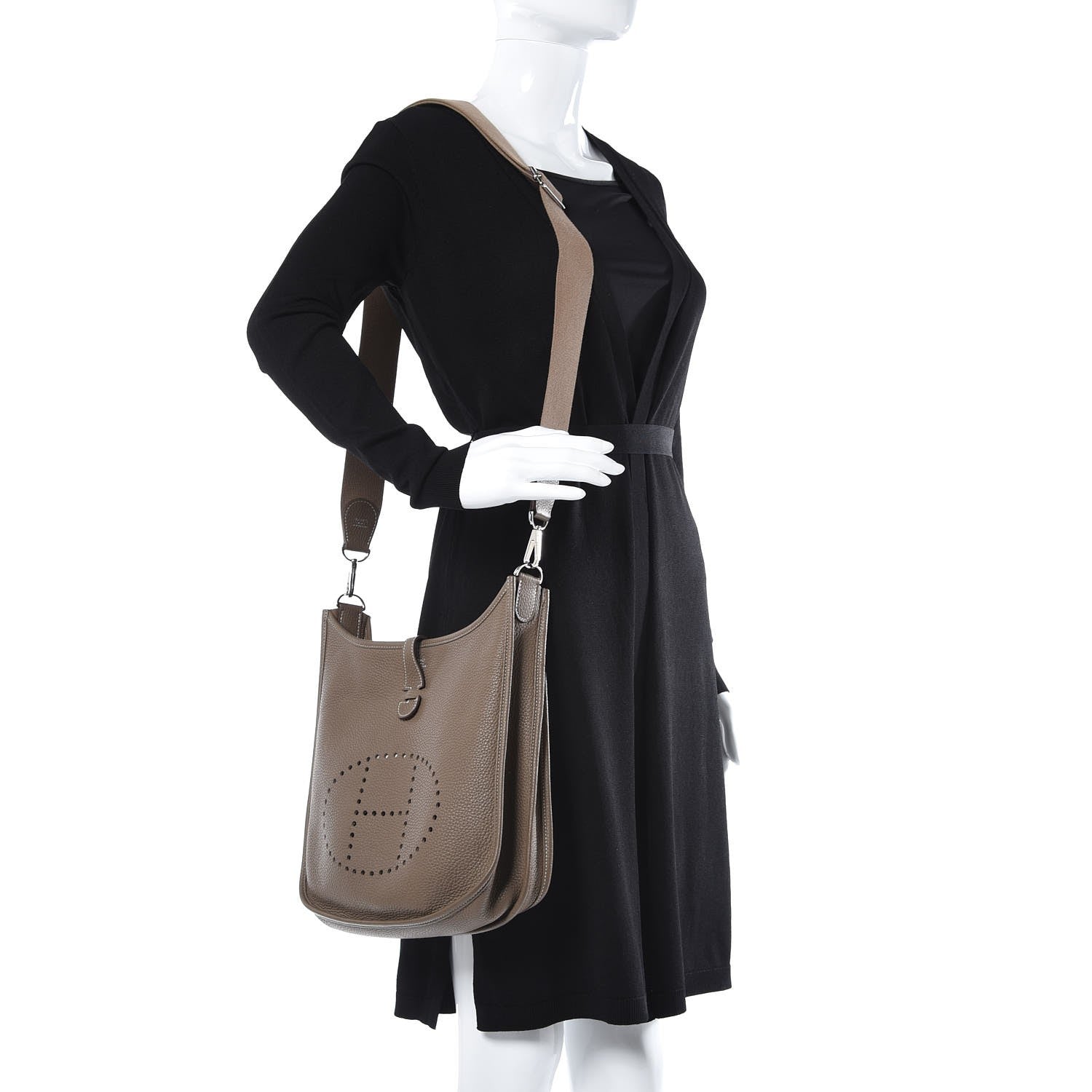 Hermes Taurillon Clemence Evelyne III PM Etoupe 2 of 30