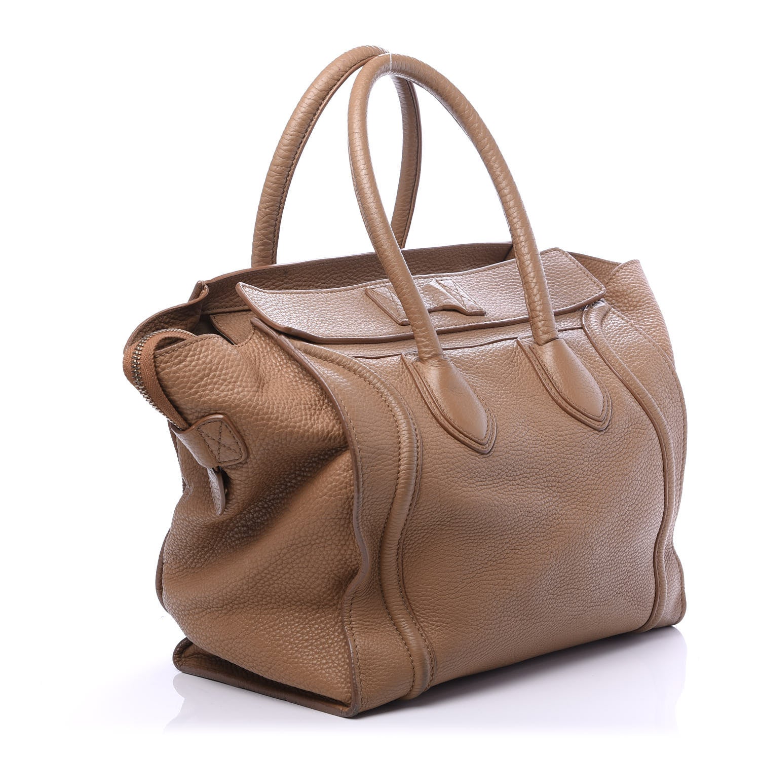 Celine Drummed Calfskin Mini Luggage Camel 3 of 13