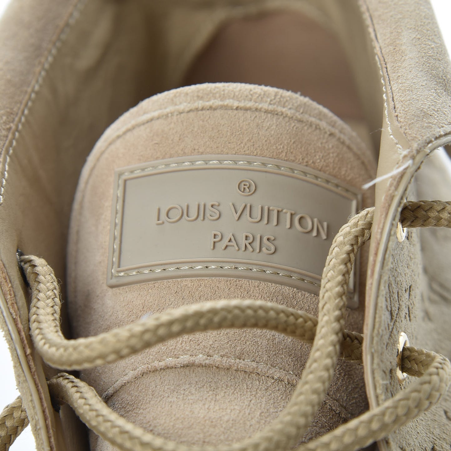 Suede Fold Over Sneakers 38 Beige