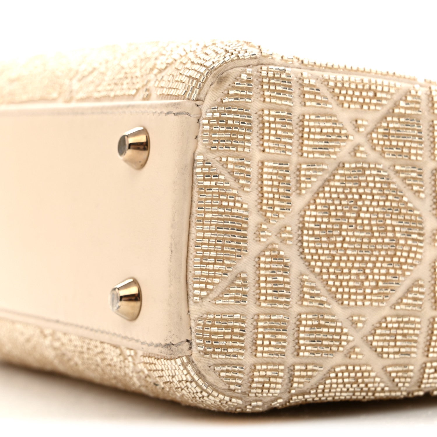 Christian Dior Lambskin Cannage Beaded Embroidered Mini Lady Dior Caramel Beige 10 of 14