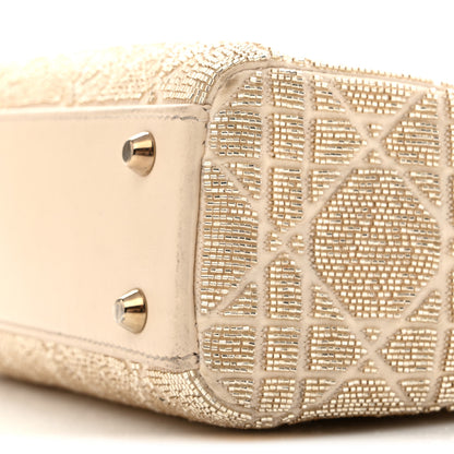 Christian Dior Lambskin Cannage Beaded Embroidered Mini Lady Dior Caramel Beige 10 of 14