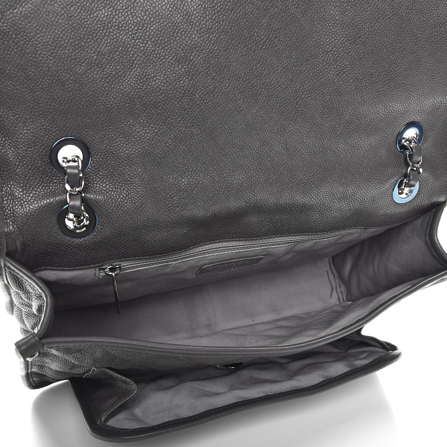 Chanel Caviar Quilted Large French Riviera Flap Dark Grey 5 of 12