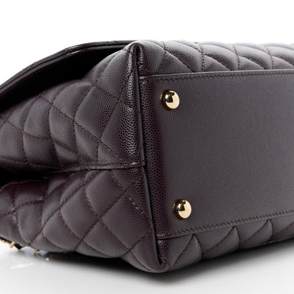 Chanel Caviar Quilted Small Coco Handle Flap Dark Brown 9 of 12