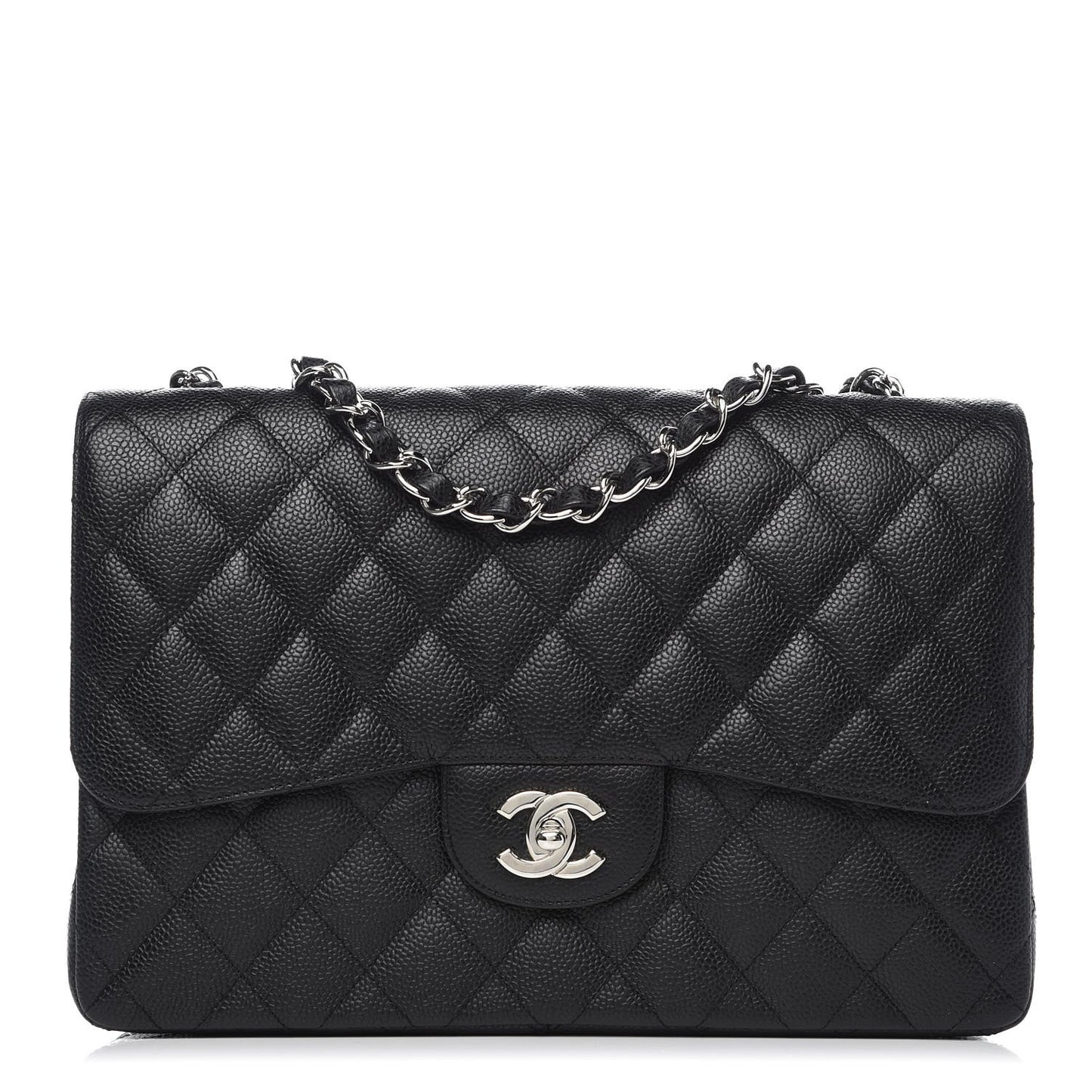 Caviar Quilted Jumbo Single Flap Black