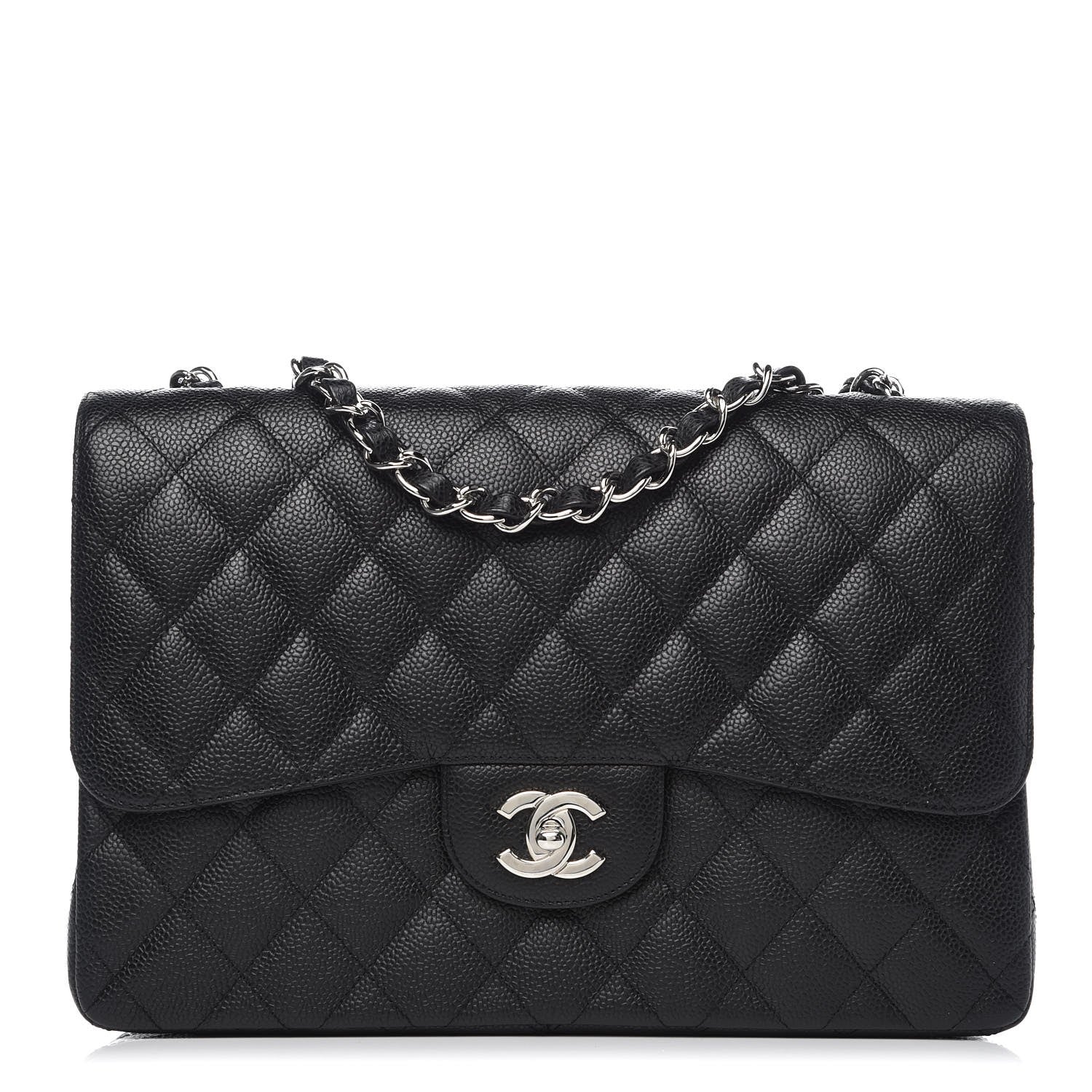 Chanel Caviar Quilted Jumbo Single Flap Black 1 of 9