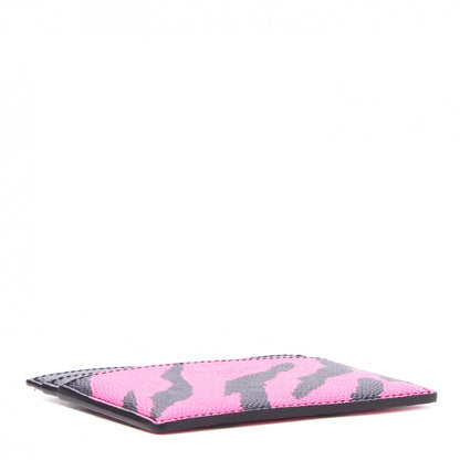 Saint Laurent Calfskin Zebra Print Credit Card Case Fuchsia Black 3 of 7