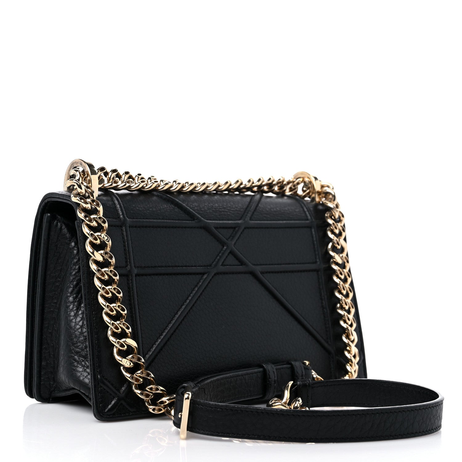 Christian Dior Grained Calfskin Small Diorama Flap Bag Black 3 of 12