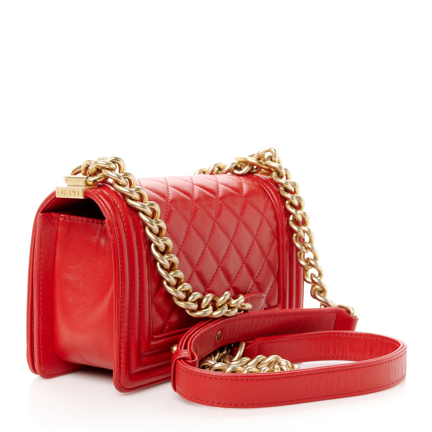 Chanel Lambskin Quilted Small Boy Flap Red 3 of 10